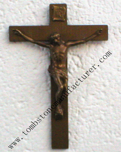 bronze cross with christ